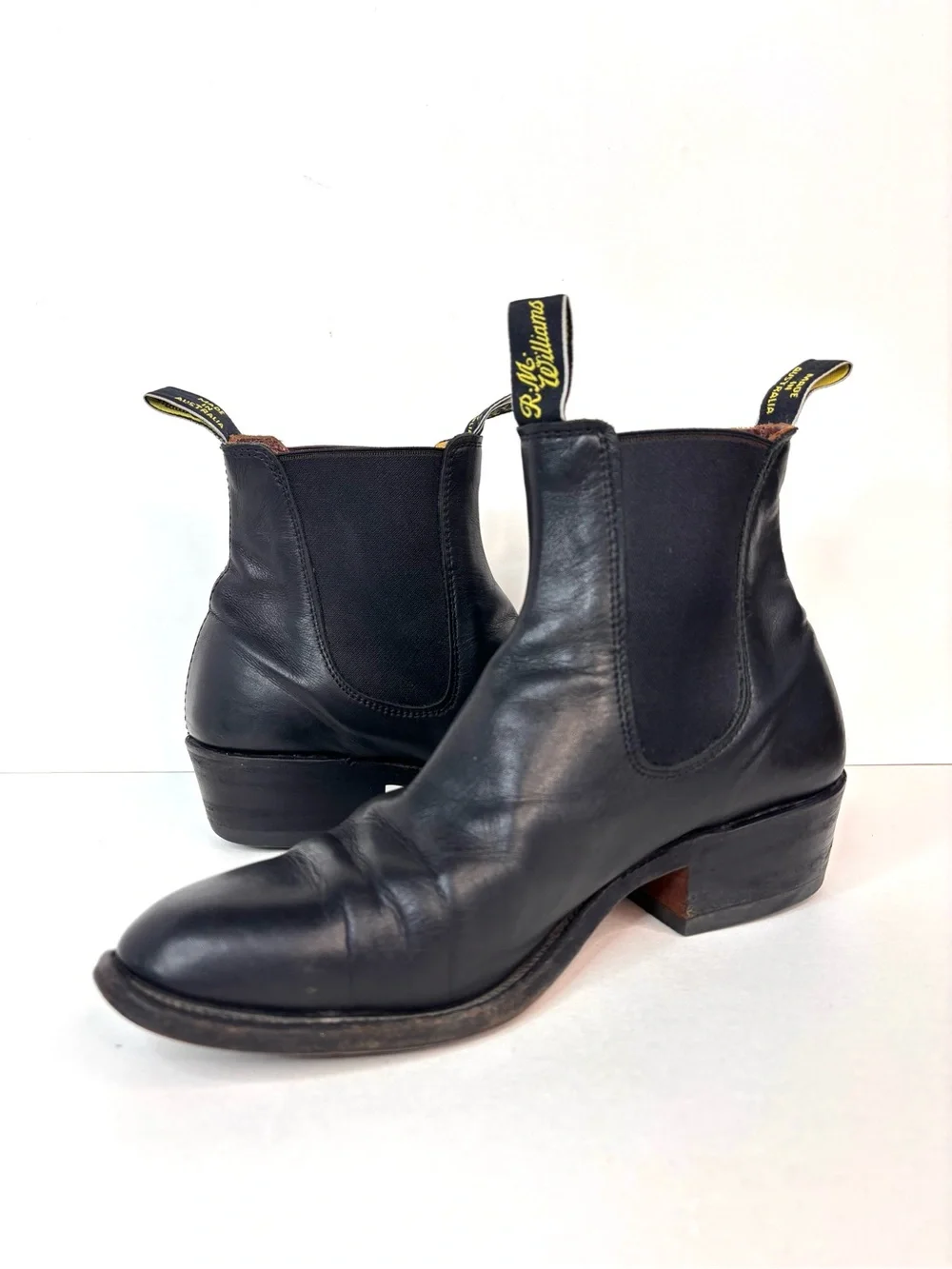 R.M. Williams Yearling Men’s Chelsea Boots Black Leather - AU 7E / US 8 Narrow